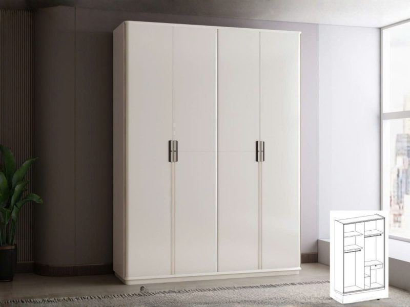 Tủ Áo 4 Cánh Hiện Đại TU6801-4