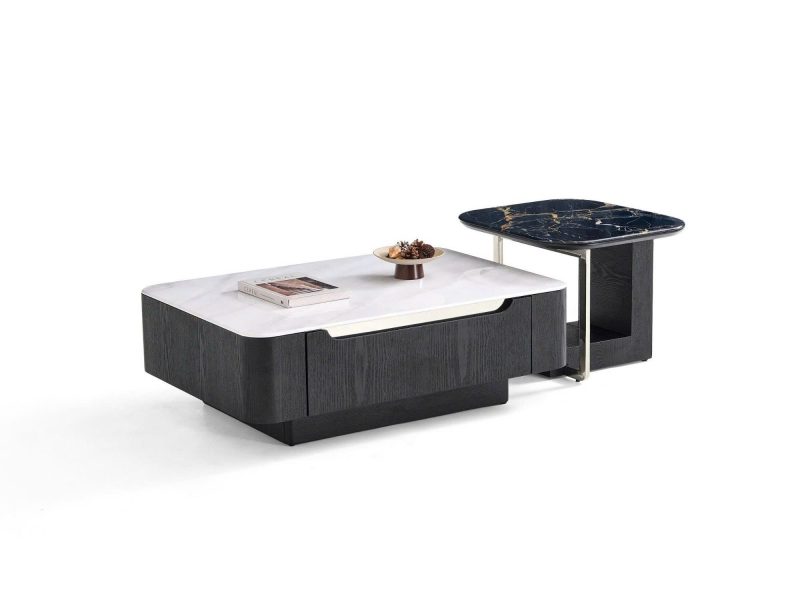 Bàn Trà Đôi Mặt Đá Lịch Lãm Đẳng Cấp BT8630