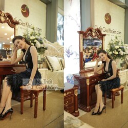 ban trang diem go mau nau ket hop ghe ngoi em ai bd509