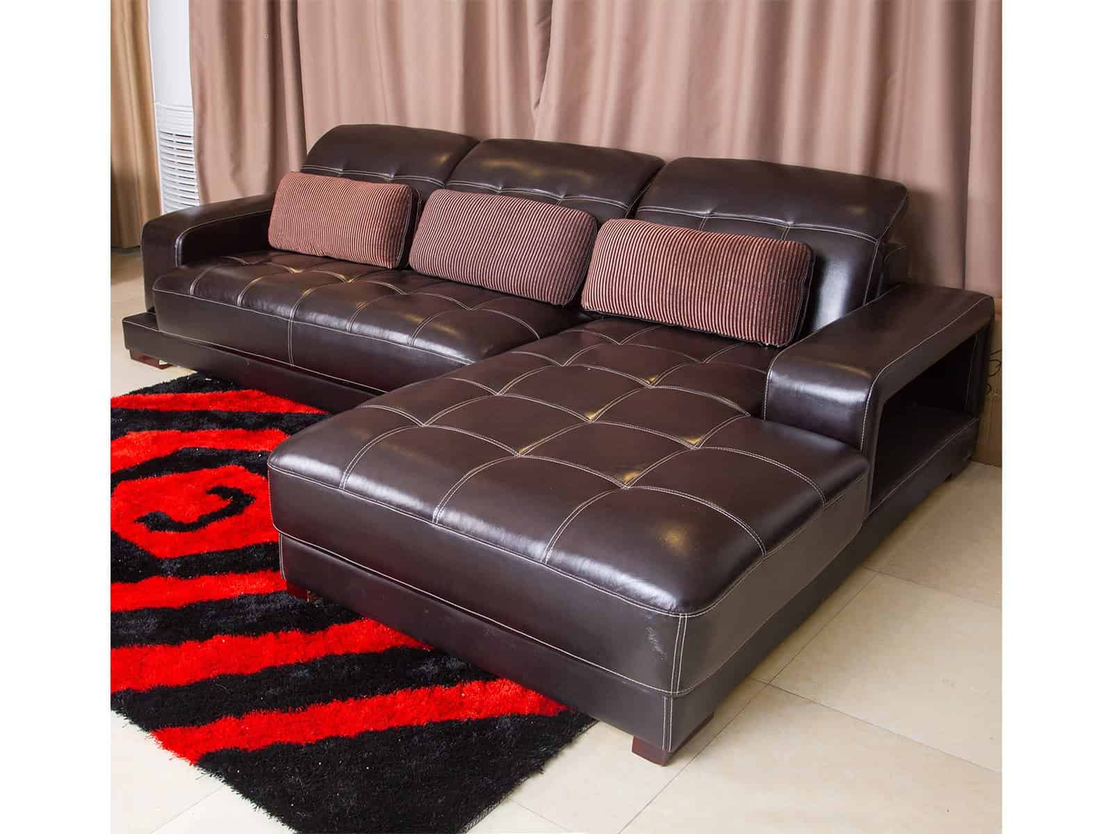 Mua ngay sofa đơn giản hiện đại cho chung cư của mình 61 Sofa Da Hiện Đại Góc Trái 2 Băng Mã St0680-2-A1