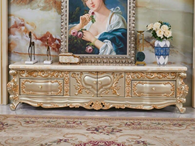 Kệ Tivi 2M2 Mặt Đá Tân Cổ Điển KT802-22