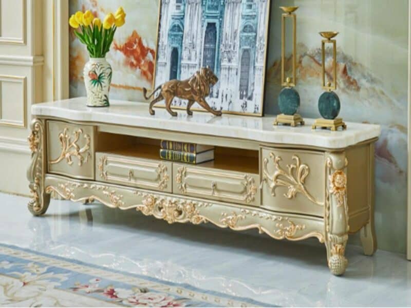 Kệ Tivi 2M Tân Cổ Điển Mặt Đá KT968-20