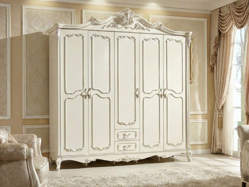 Tủ Quần Áo Tân Cổ Điển Tráng Lệ Cho Phòng Ngủ TU9007H-5