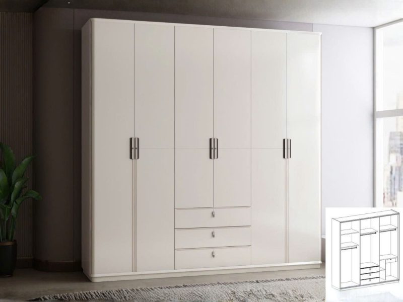 Tủ Áo 6 Cánh Sành Điệu Cho Phòng Ngủ TU6808-1