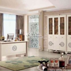 Bộ bàn làm việc gỗ công nghiệp 2821 và ghế có tay