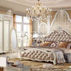 Bộ giường ngủ 1m8 phong cách Pháp tinh tế 8805ABG