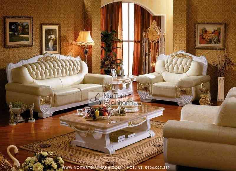 Bộ sofa tân cổ điển nhập khẩu cho phòng khách đẹp KH303SF