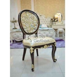 Ghế ăn bọc da họa tiết cổ điển 8801-3