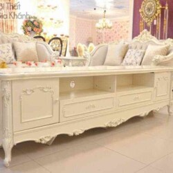 Kệ tivi màu trắng tân cổ điển 2m4 8801