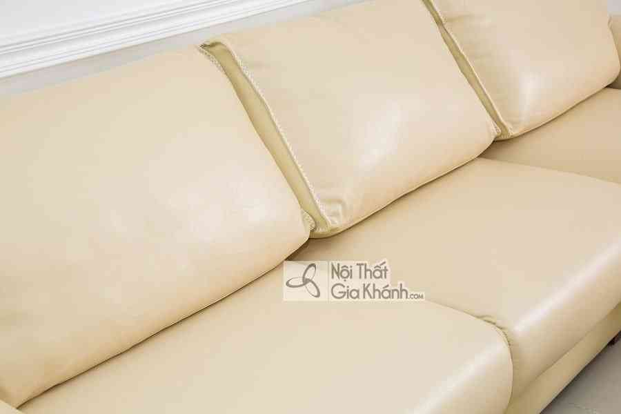 Sofa da Ý màu kem cao cấp 2 băng góc trái 6918K