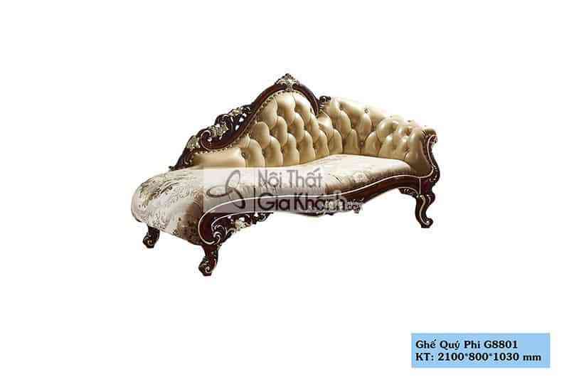 Ghế Quý Phi Góc Phải Tân Cổ Điển Màu Rượu Vang Nho QP8801G