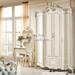 tu quan ao 4 canh mau trang phong cach phap 8802d4