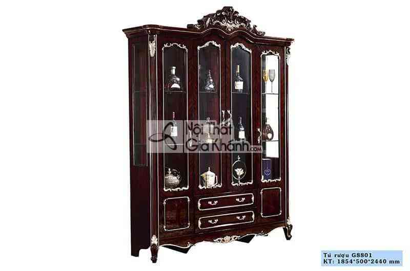 Tủ Rượu 4 Cánh Sang Trọng Tân Cổ Điển TR8801G-4