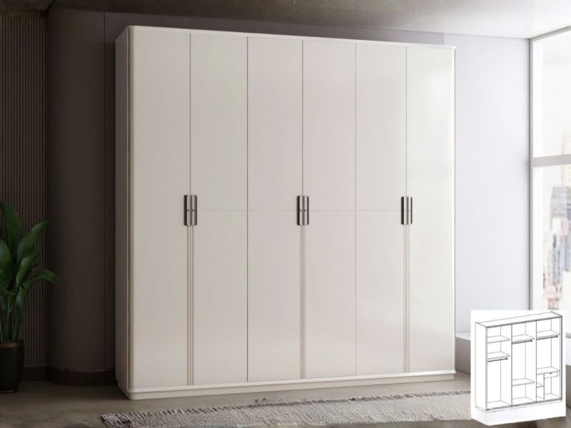 Tủ Áo 6 Cánh Sành Điệu Cho Phòng Ngủ TU6806-2