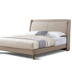 Giường ngủ bọc da GIC029-18 được chụp chính diện hơi chếch góc, nổi bật kiểu dáng hiện đại với đầu giường cao, bo cong nhẹ…
