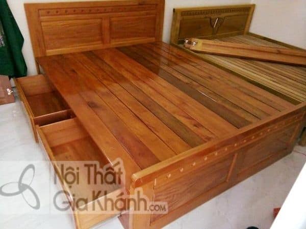 giá cả giường ngủ gỗ dổi không quá đắt đỏ ở mẫu có tủ kéo