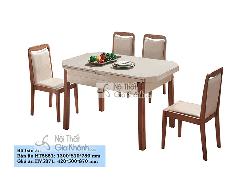 Bàn ghế ăn nhập khẩu bọc nệm trắng hiện đại