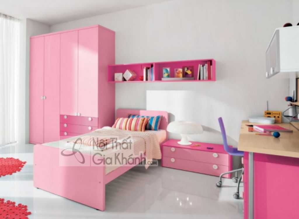 Mẫu phòng ngủ đẹp cho vợ chồng thích hồng