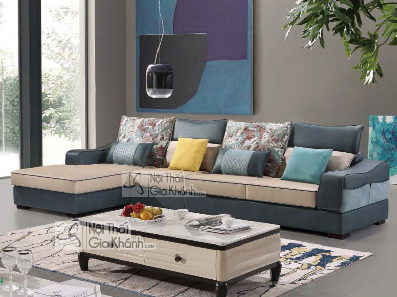 Mẫu ghế Sofa vải nỉ tân cổ điển