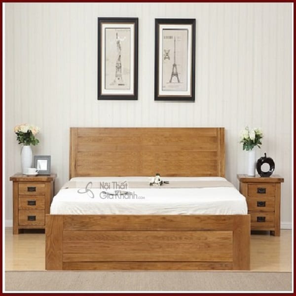 Giường gỗ sồi Mỹ