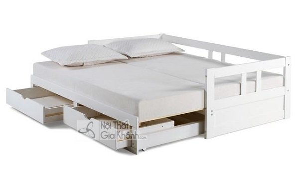 giường ngủ trắng gỗ công nghiệp