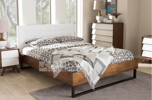 giường ngủ màu trắng gỗ tự nhiên