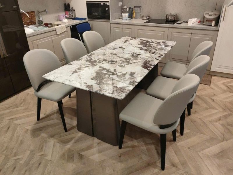 Bộ Bàn Ăn Mặt Đá Hiện Đại 6 Ghế TYG-680-22