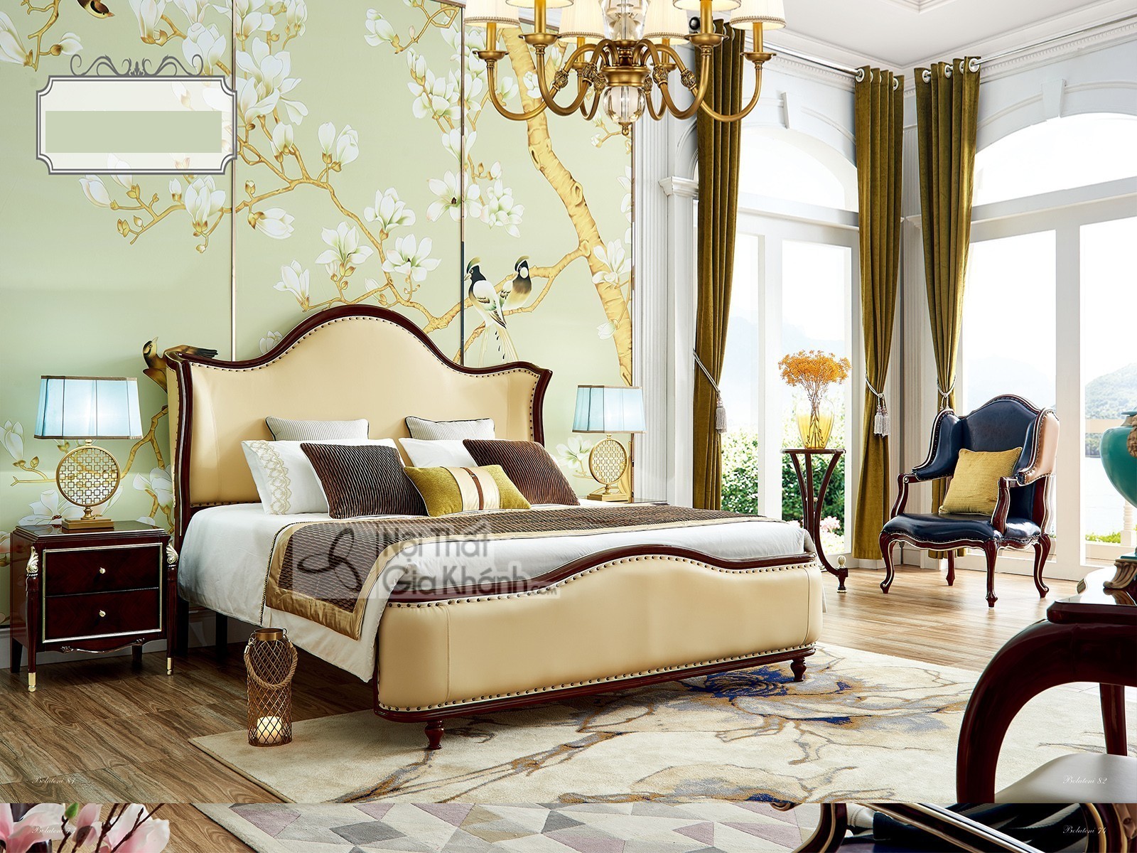 Tủ đầu giường gỗ đẹp phong cách tân cổ điển TA301