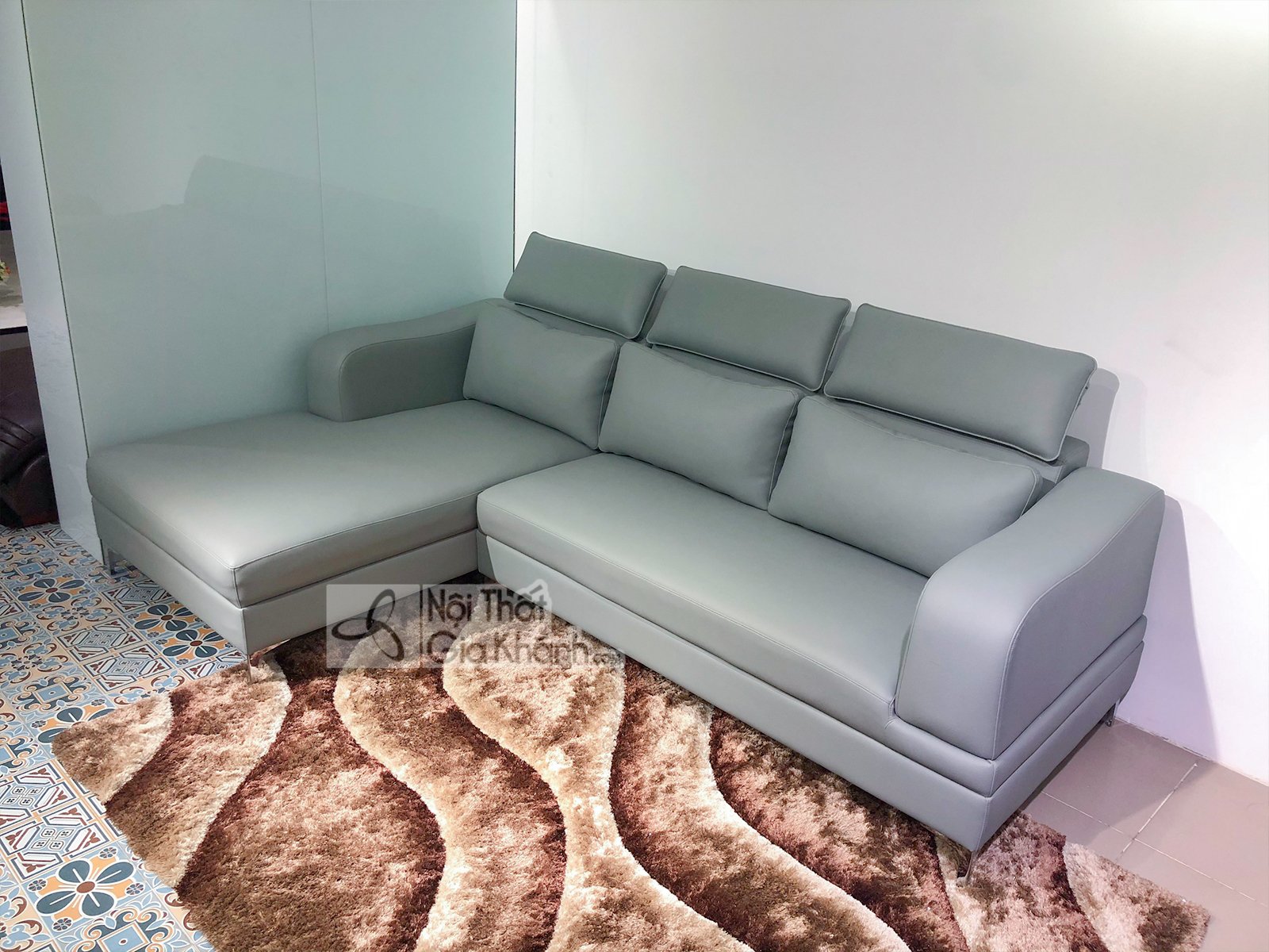 Sofa da đẹp cho phòng khách SP0820-2-G1