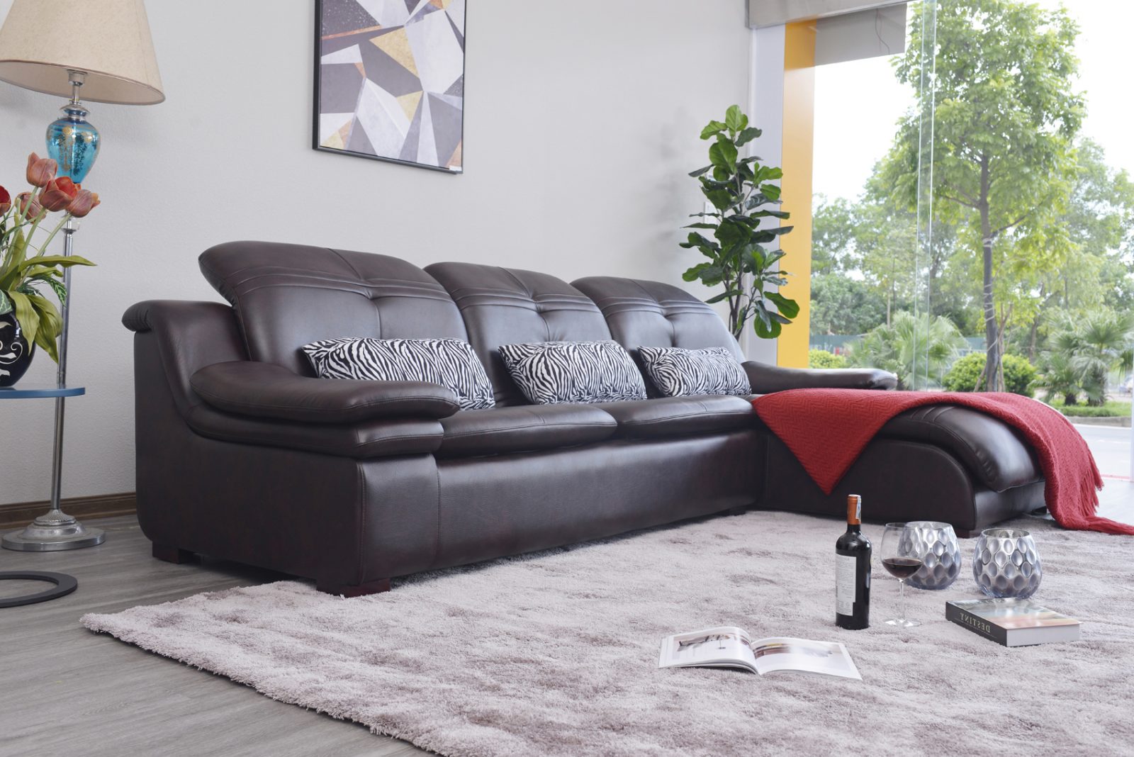 Sofa da hiện đại cho phòng khách ST0902-2-D1
