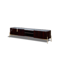 Kệ tivi mặt đá sang trọng KT8808-20 được chụp góc nghiêng trên nền trắng tinh khiết, làm nổi bật thiết kế hiện đại và tinh…