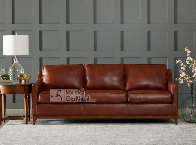 sofa khung gỗ bọc da