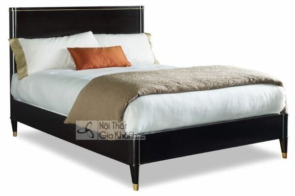 mẫu giường màu đen gỗ tự nhiên