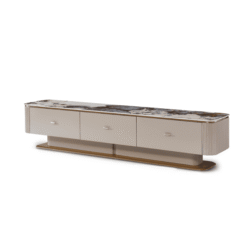 Kệ tivi Orvessa KT8801-20 chụp tổng thể trên nền trắng tinh khiết, góc nhìn hơi từ trên xuống. Kệ có thiết kế hiện đại với…