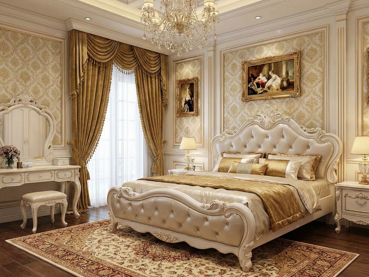 Giường Ngủ 1m8 Tân Cổ Điển GIX06-18