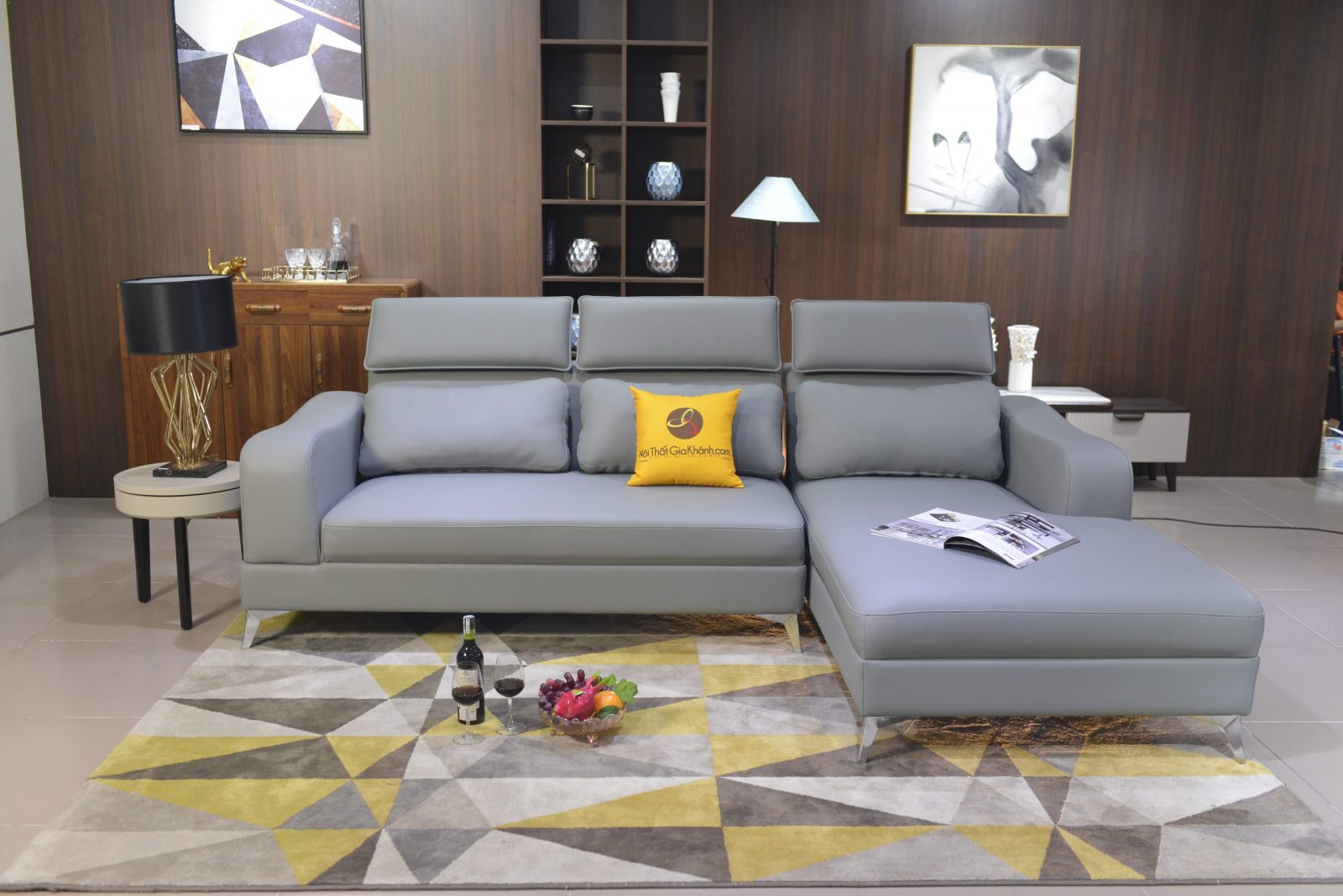 Nội thất đẹp hiện đại với bộ giường tủ nhập khẩu Đài Loan - Trung Quốc 65 Sofa Da 2 Băng Góc Trái Cho Phòng Khách St0820-2-G1