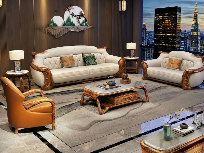 Bộ Sofa Gỗ Mun Nhập Khẩu SB8103-124