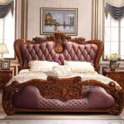 Giường ngủ Giường Ngủ Gỗ Mun 2M GI04-20 được chụp chính diện trong không gian phòng ngủ sang trọng. Giường nổi bật với khu…
