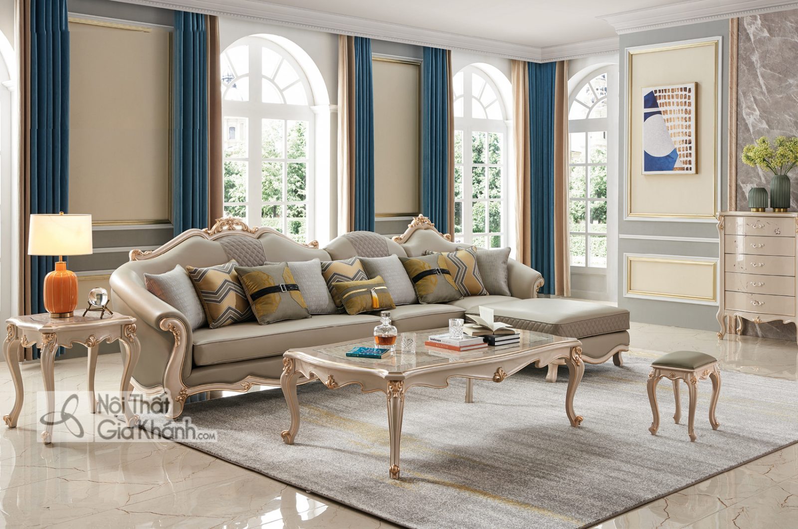 Bộ sofa Luxury góc phong cách sang trọng SG9809