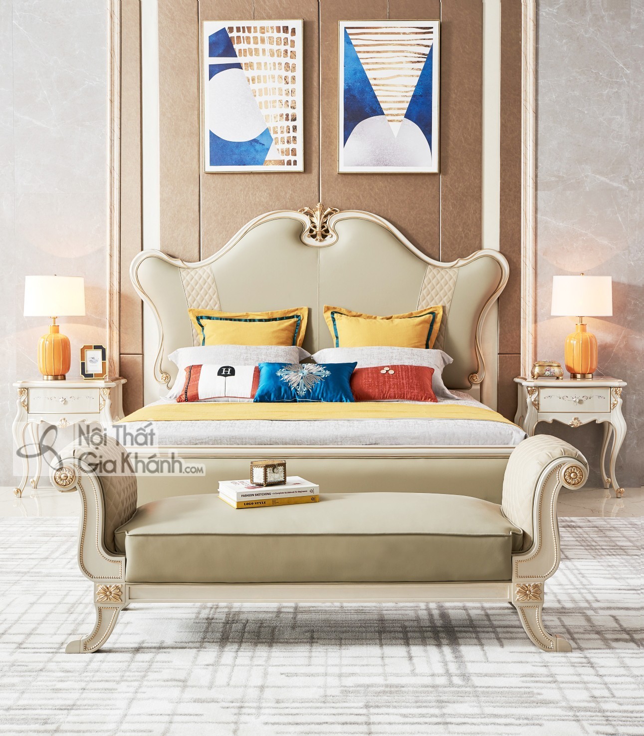 Giường ngủ Luxury GI9802H-15 phong cách sang trọng