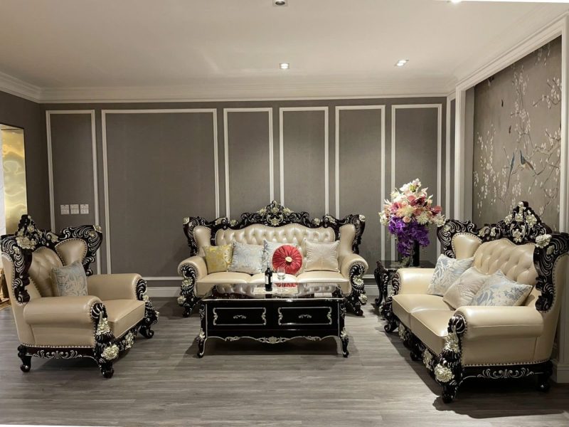 Bộ Sofa Tân Cổ Điển Huyền Bí Cho Phòng Khách SB923G-123