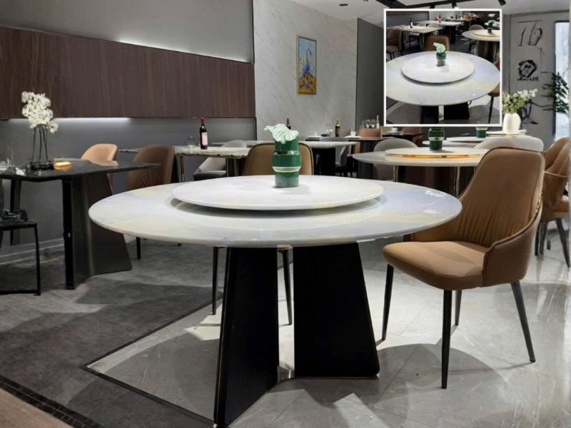 Bàn Ăn Tròn Mặt Đá Tự Nhiên Cao Cấp BAQ986-135