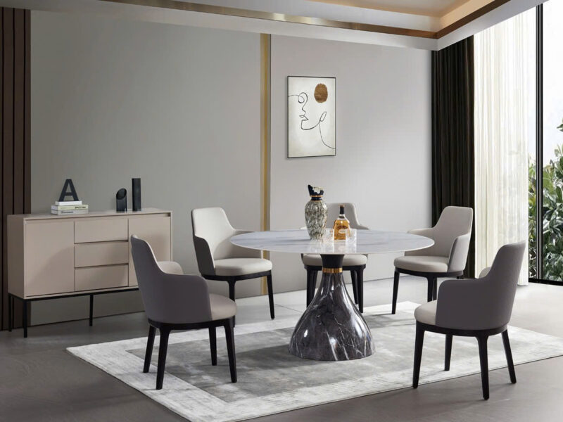 Bộ Bàn Ăn Tròn 6 Ghế QTQY219-135