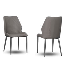 Hai chiếc Ghế Ăn Hiện Đại GAA332 được chụp trên nền trắng, một chiếc chụp chính diện và một chiếc chụp nghiêng từ phía sau…
