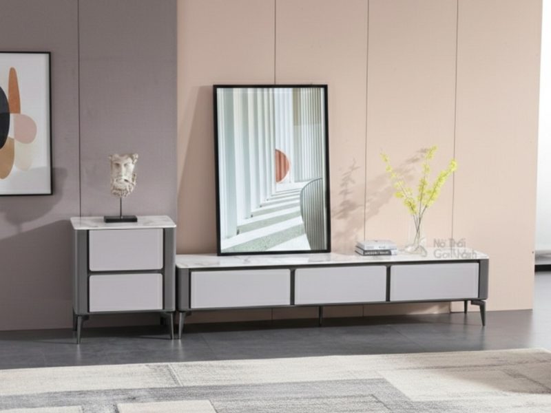 Kệ Tivi Cố Định Mặt Đá Phiến KTKD913-200-2