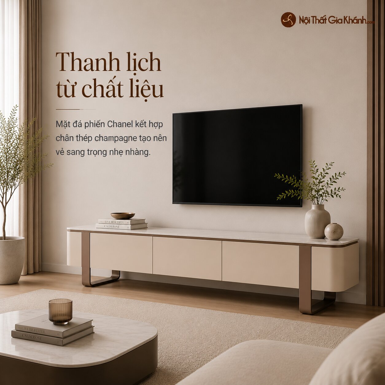 Kệ Tivi CIELO – Kệ Tivi Mặt Đá Hiện Đại KTKD8221-20 