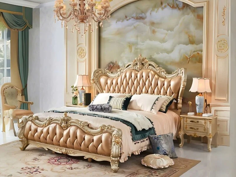 Giường ngủ tân cổ điển REGALIA GIB68-20 được bài trí trong không gian phòng ngủ sang trọng. Giường có đầu và chân giường b…