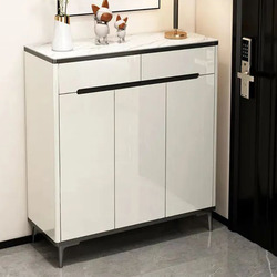 Tủ giầy hiện đại TDHB110 màu trắng bóng, đặt ở tiền sảnh. Mặt trên tủ ốp đá vân mây trắng xám, thân tủ có một ngăn kéo và…