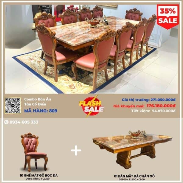 Combo Bộ Bàn Ân Tân Cổ Điển