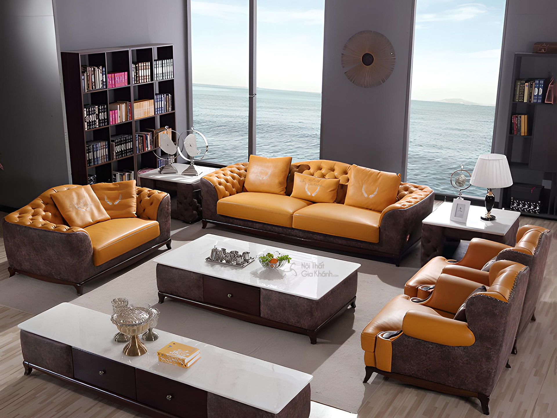 Bộ Sofa phòng khách Tân cổ điển phong cách Ý SFV019